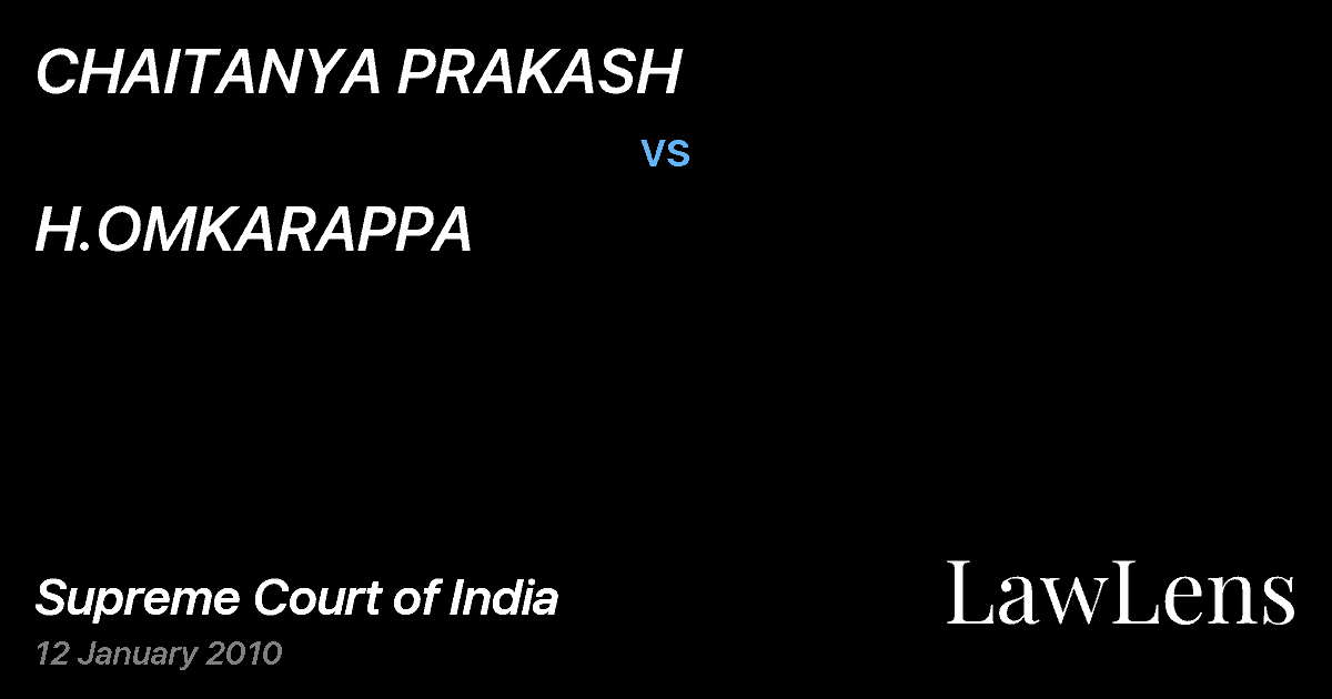 Preview image for CHAITANYA PRAKASH vs. H.OMKARAPPA