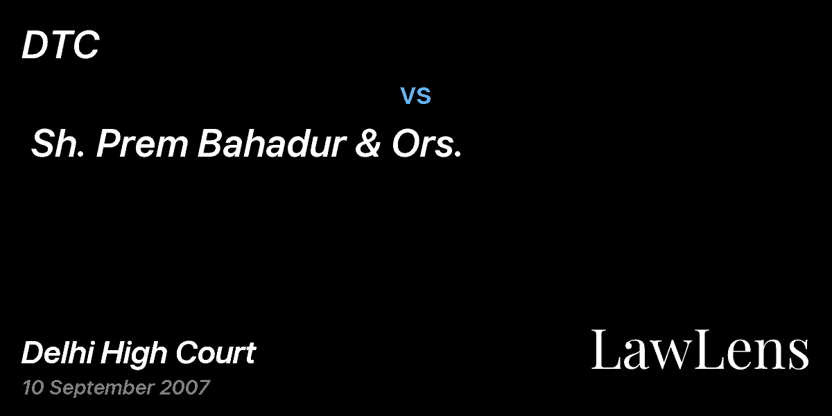 Preview image for DTC  vs.  Sh. Prem Bahadur & Ors.