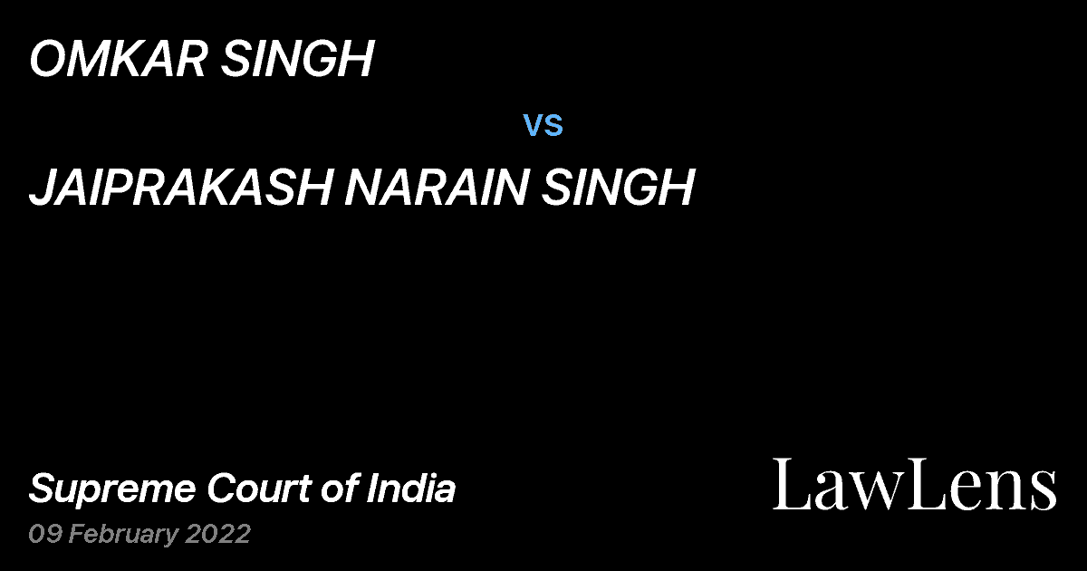 Preview image for OMKAR SINGH vs. JAIPRAKASH NARAIN SINGH