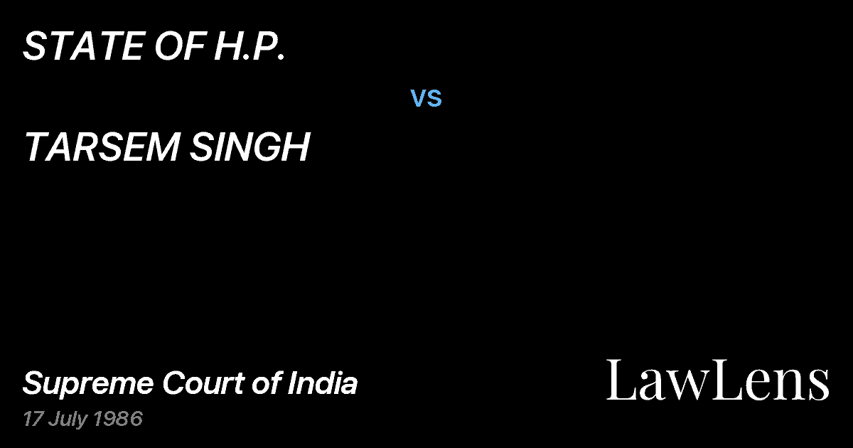Preview image for STATE OF H.P. vs. TARSEM SINGH