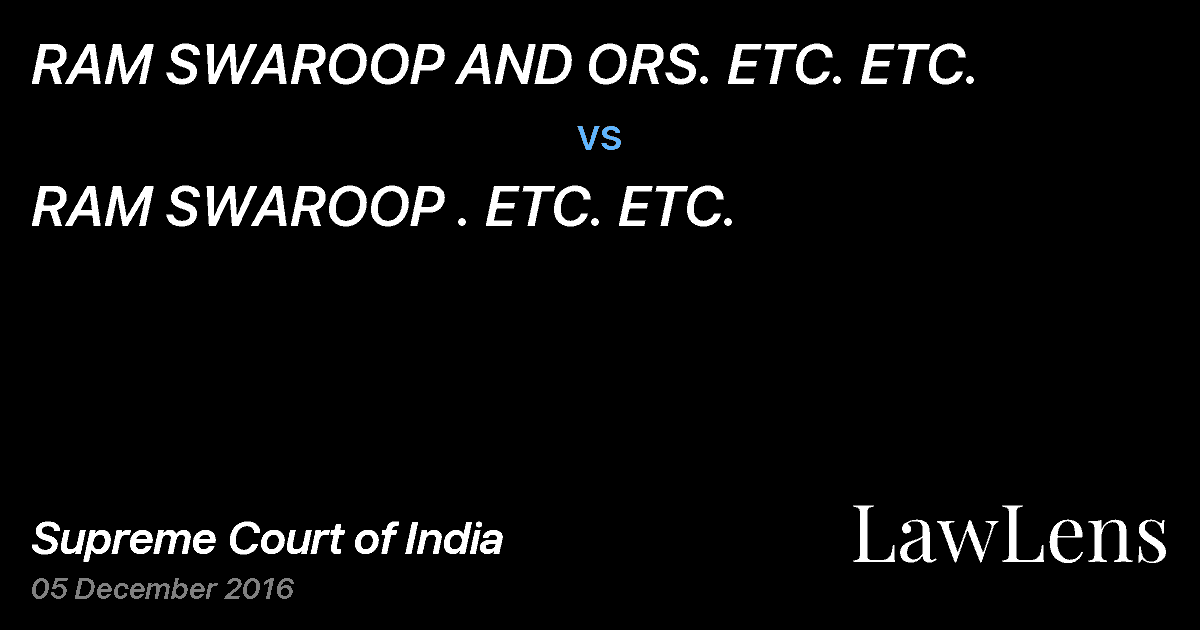 Preview image for RAM SWAROOP AND ORS. ETC. ETC. vs. RAM SWAROOP . ETC. ETC.