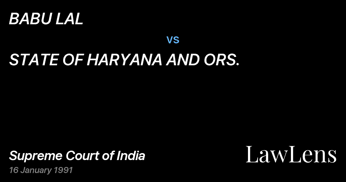 Preview image for BABU LAL vs. STATE OF HARYANA AND ORS.