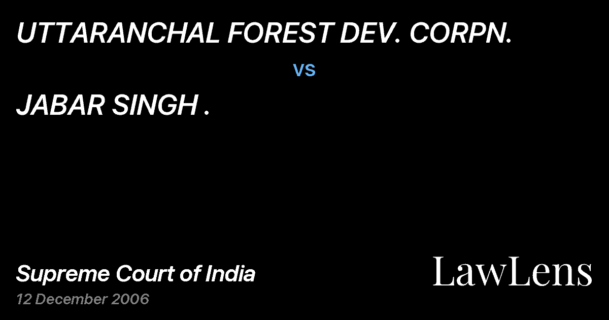 Preview image for UTTARANCHAL FOREST DEV. CORPN. vs. JABAR SINGH .