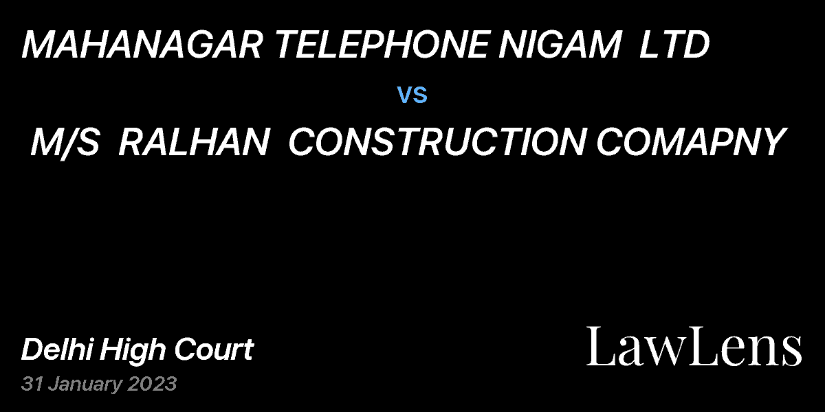 Preview image for MAHANAGAR TELEPHONE NIGAM  LTD vs. M/S  RALHAN  CONSTRUCTION COMAPNY