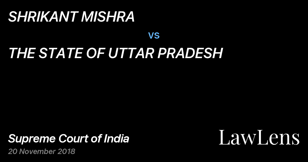 Preview image for SHRIKANT MISHRA vs. THE STATE OF UTTAR PRADESH
