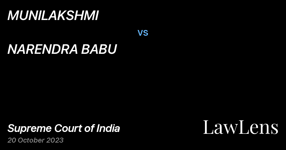 Preview image for MUNILAKSHMI vs. NARENDRA BABU