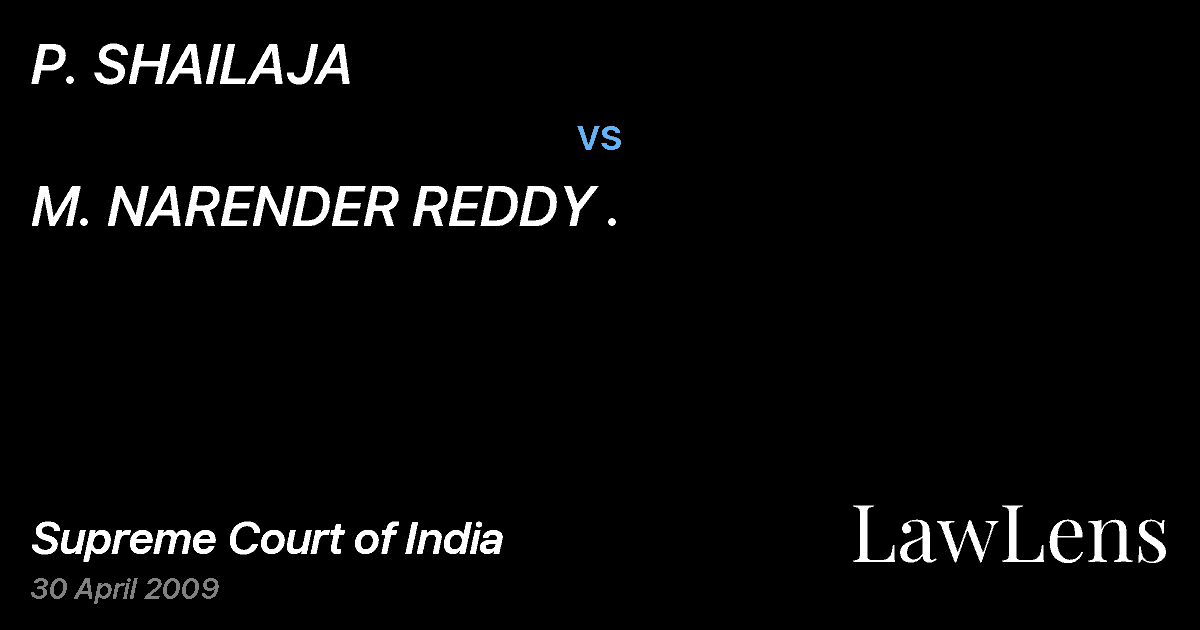 Preview image for P. SHAILAJA vs. M. NARENDER REDDY .