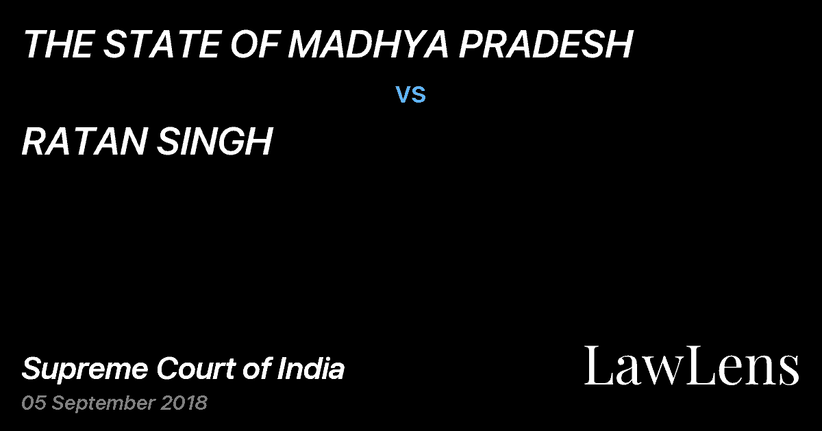Preview image for THE STATE OF MADHYA PRADESH vs. RATAN SINGH