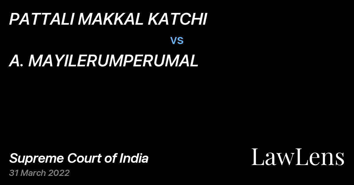Preview image for PATTALI MAKKAL KATCHI vs. A. MAYILERUMPERUMAL