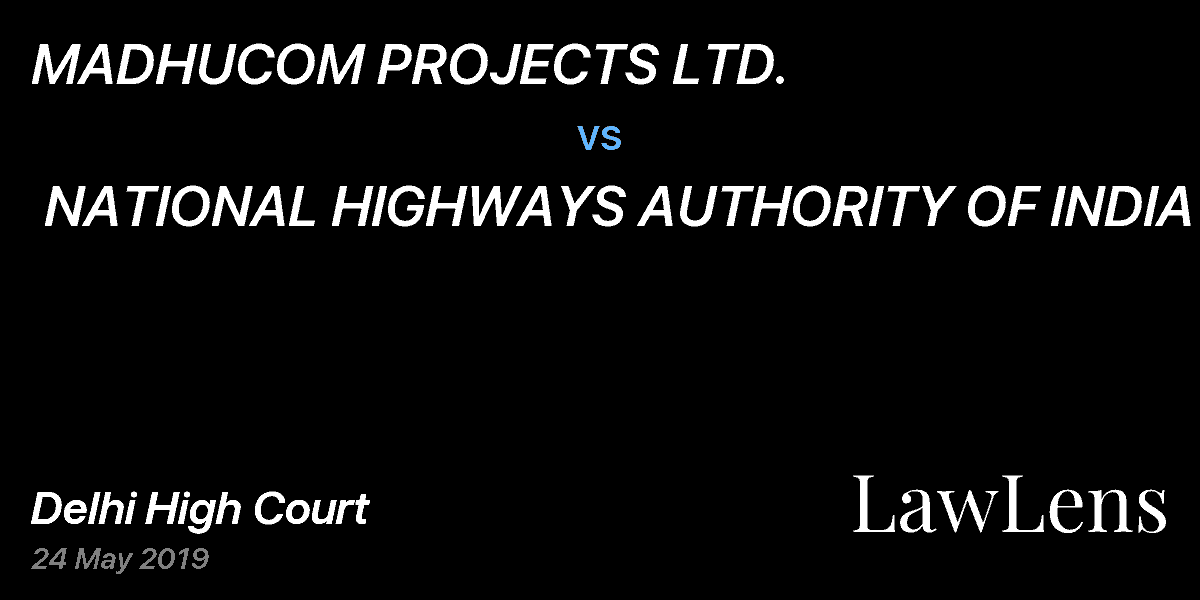 Preview image for MADHUCOM PROJECTS LTD.  vs.  NATIONAL HIGHWAYS AUTHORITY OF INDIA 