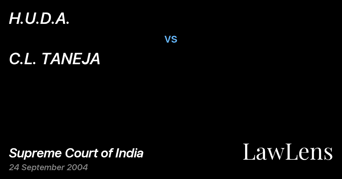 Preview image for H.U.D.A. vs. C.L. TANEJA