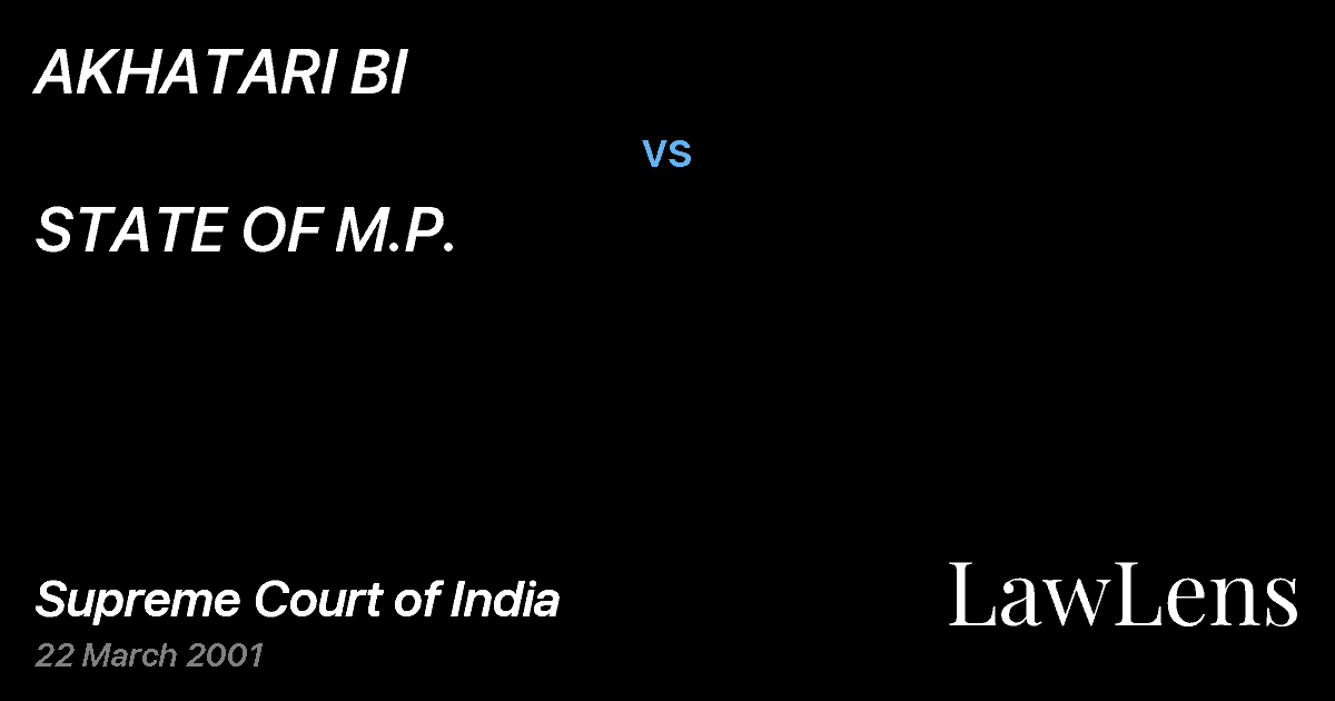 Preview image for AKHATARI BI vs. STATE OF M.P.