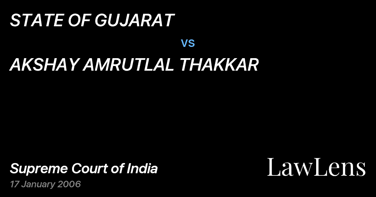 Preview image for STATE OF GUJARAT vs. AKSHAY AMRUTLAL THAKKAR