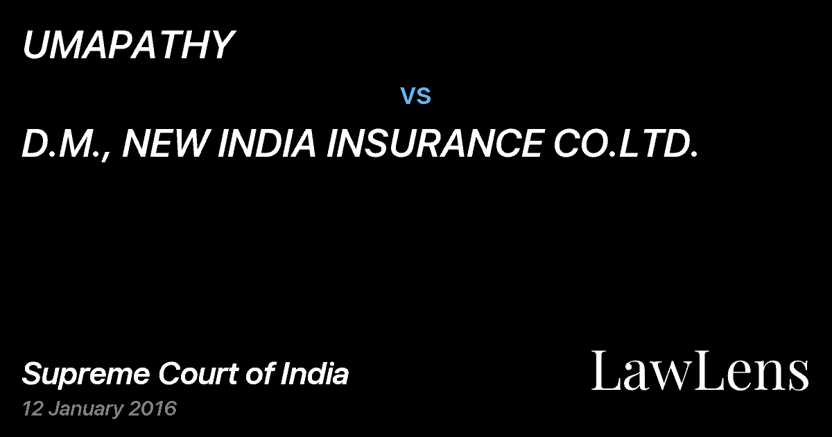 Preview image for UMAPATHY vs. D.M., NEW INDIA INSURANCE CO.LTD.