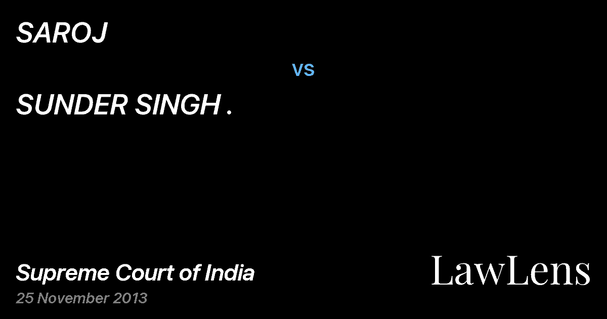 Preview image for SAROJ vs. SUNDER SINGH .