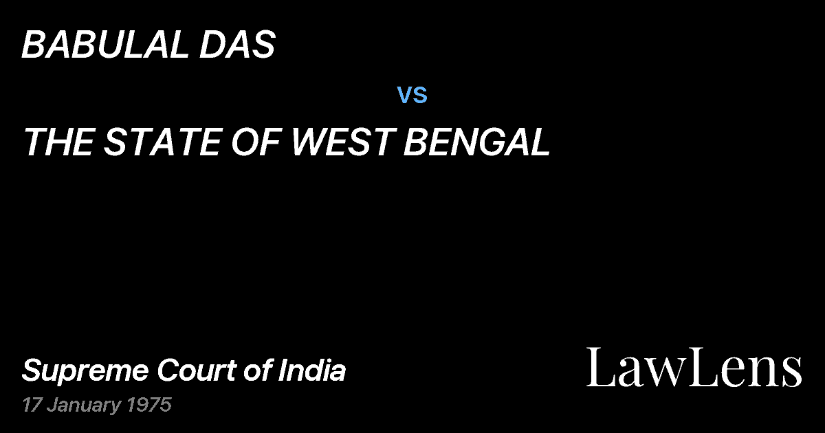 Preview image for BABULAL DAS vs. THE STATE OF WEST BENGAL