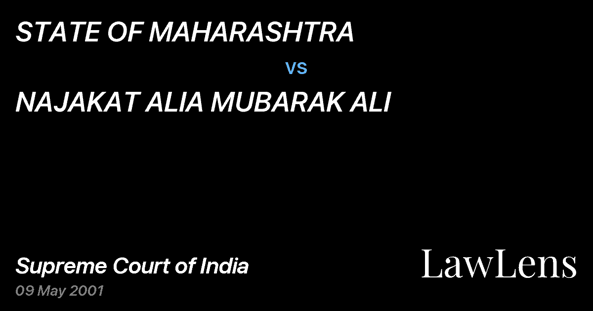 Preview image for STATE OF MAHARASHTRA vs. NAJAKAT ALIA MUBARAK ALI