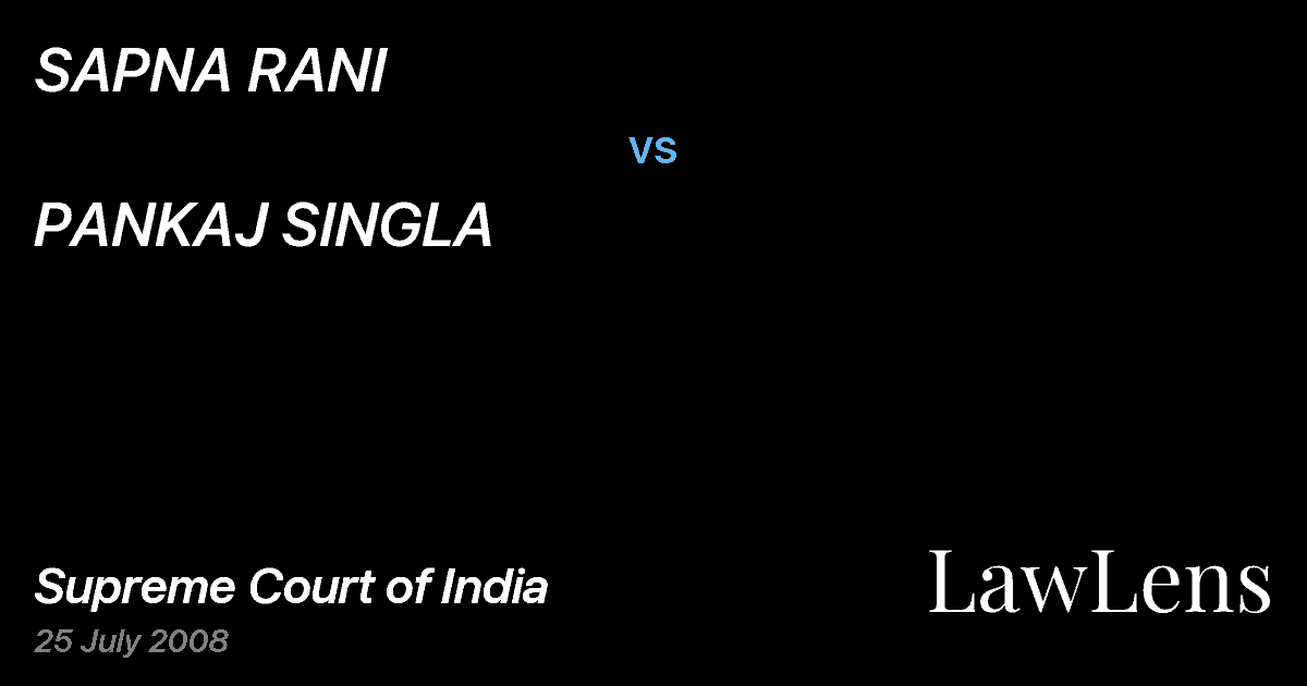 Preview image for SAPNA RANI vs. PANKAJ SINGLA