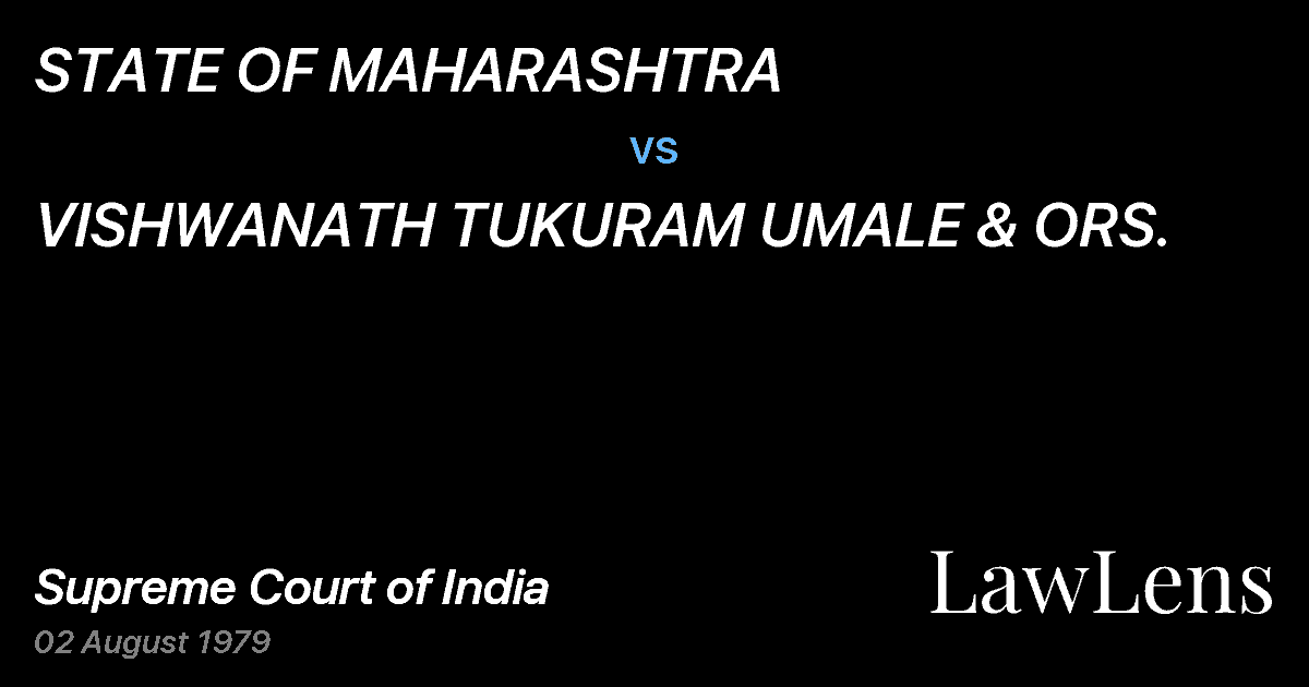 Preview image for STATE OF MAHARASHTRA vs. VISHWANATH TUKURAM UMALE & ORS.