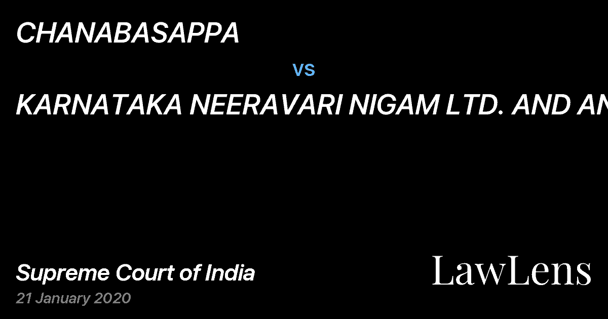 Preview image for CHANABASAPPA vs. KARNATAKA NEERAVARI NIGAM LTD. AND ANR..