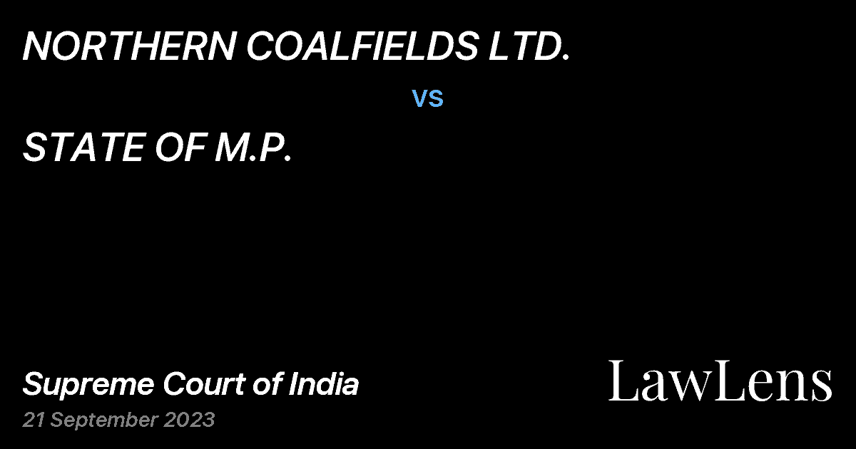 Preview image for NORTHERN COALFIELDS LTD. vs. STATE OF M.P.