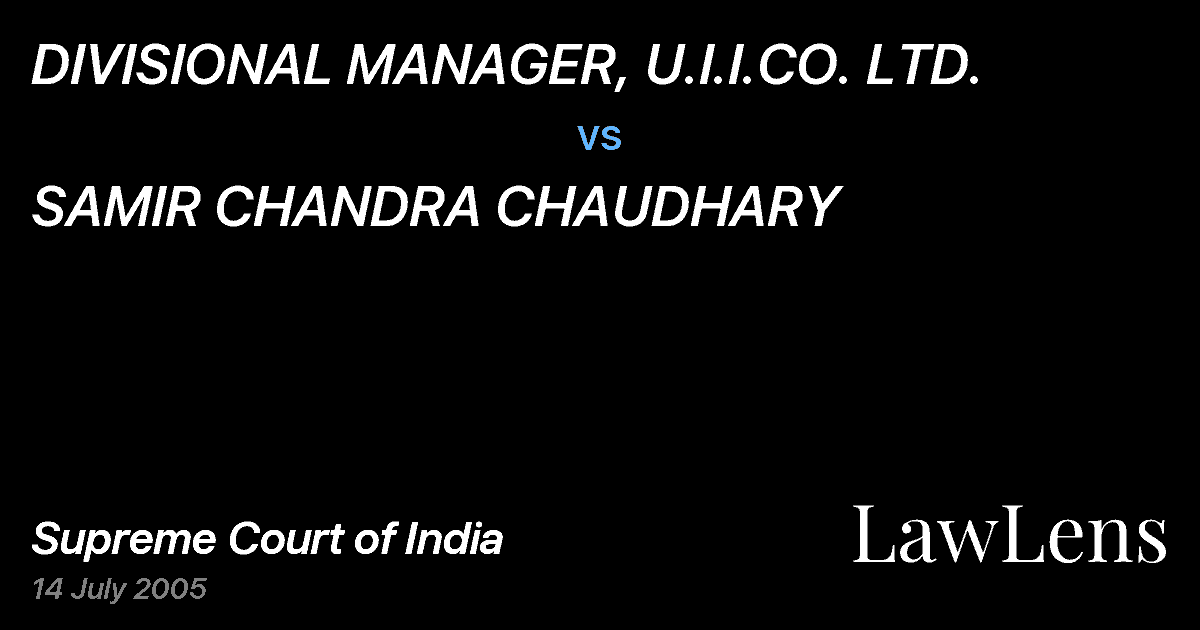 Preview image for DIVISIONAL MANAGER, U.I.I.CO. LTD. vs. SAMIR CHANDRA CHAUDHARY