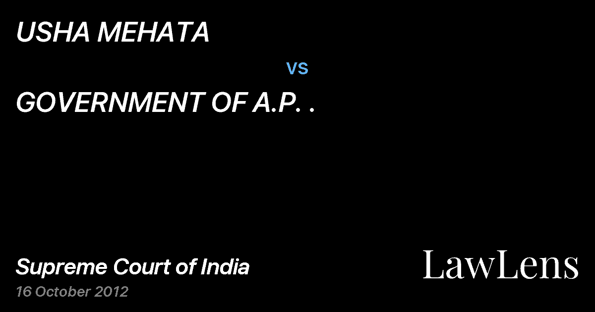 Preview image for USHA MEHATA vs. GOVERNMENT OF A.P. .
