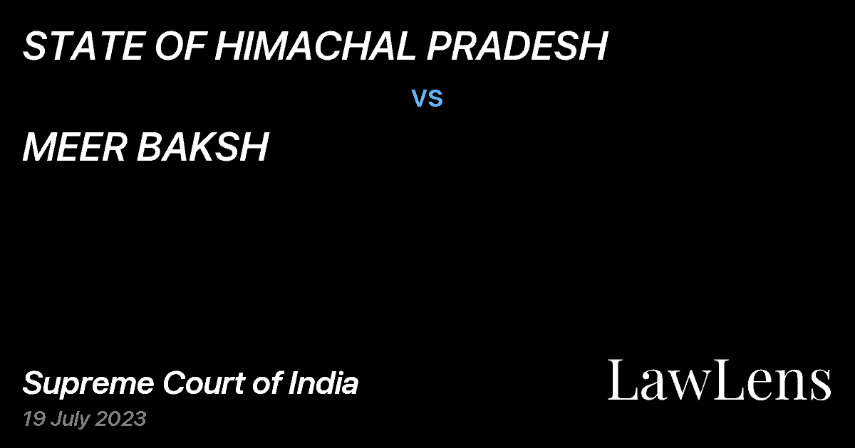 Preview image for STATE OF HIMACHAL PRADESH vs. MEER BAKSH