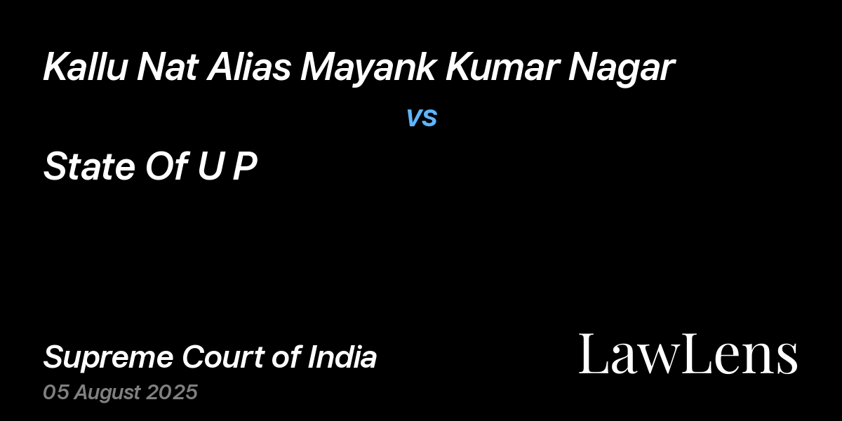 Preview image for Kallu Nat Alias Mayank Kumar Nagar vs. State Of U P