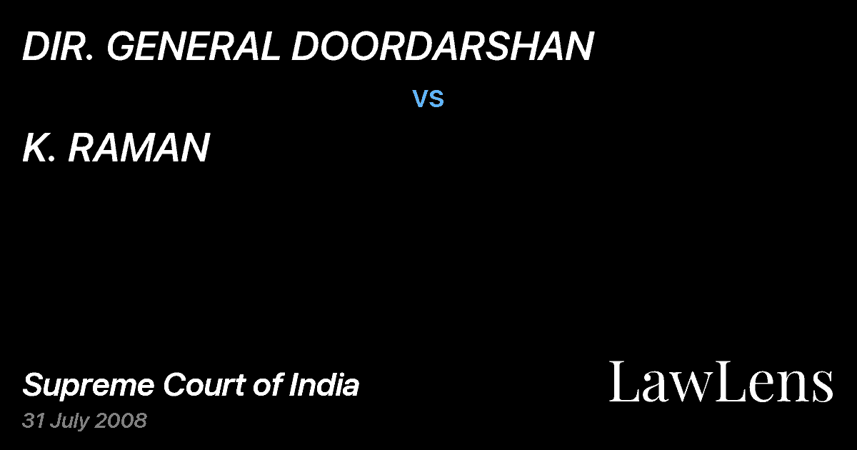 Preview image for DIR. GENERAL DOORDARSHAN vs. K. RAMAN