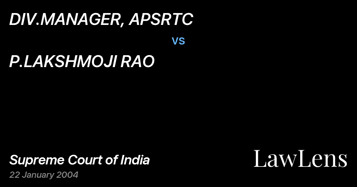 Preview image for DIV.MANAGER, APSRTC vs. P.LAKSHMOJI RAO