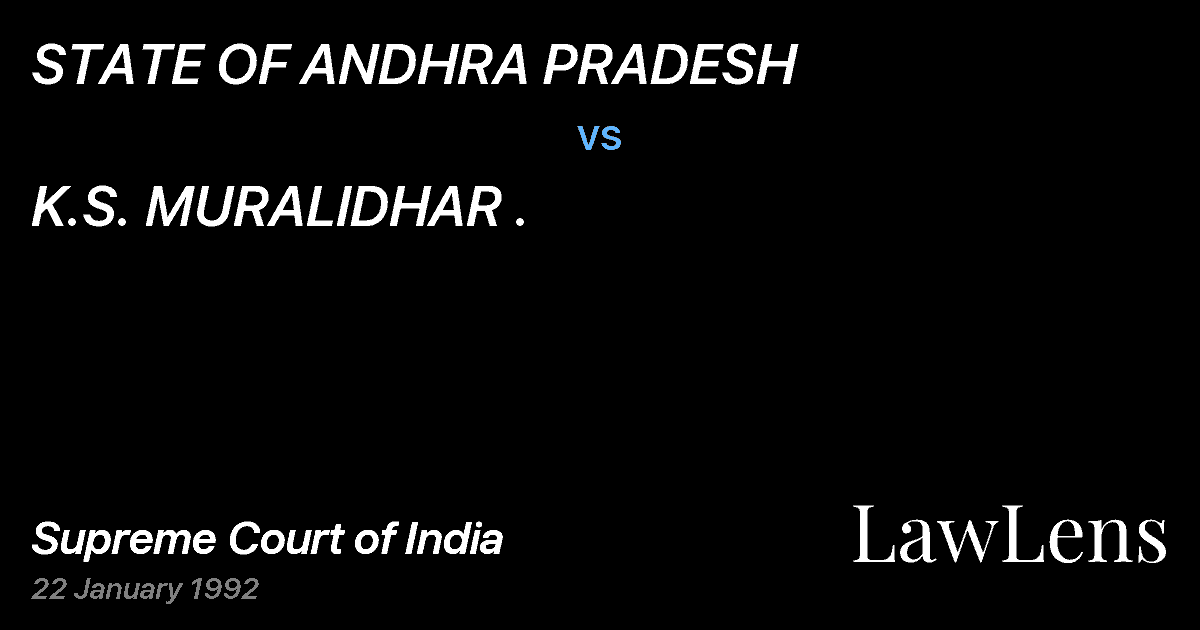 Preview image for STATE OF ANDHRA PRADESH vs. K.S. MURALIDHAR .