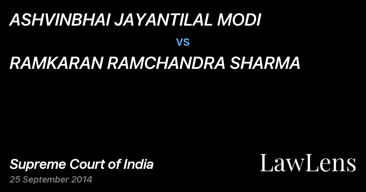 Preview image for ASHVINBHAI JAYANTILAL MODI vs. RAMKARAN RAMCHANDRA SHARMA