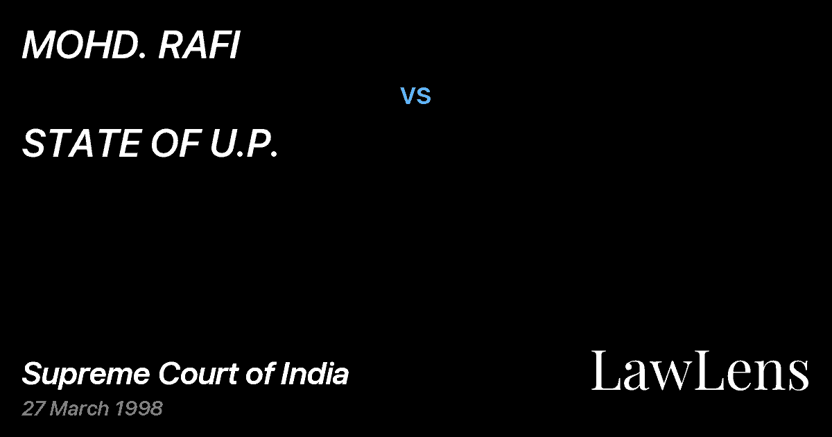Preview image for MOHD. RAFI vs. STATE OF U.P.