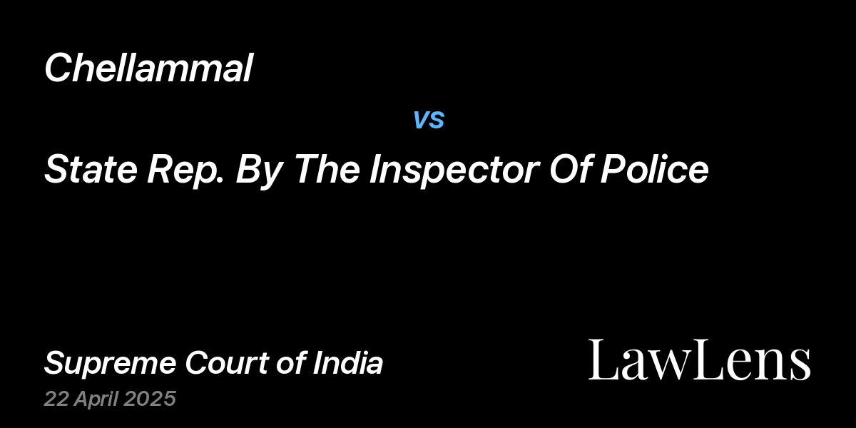 Preview image for Chellammal vs. State Rep. By The Inspector Of Police