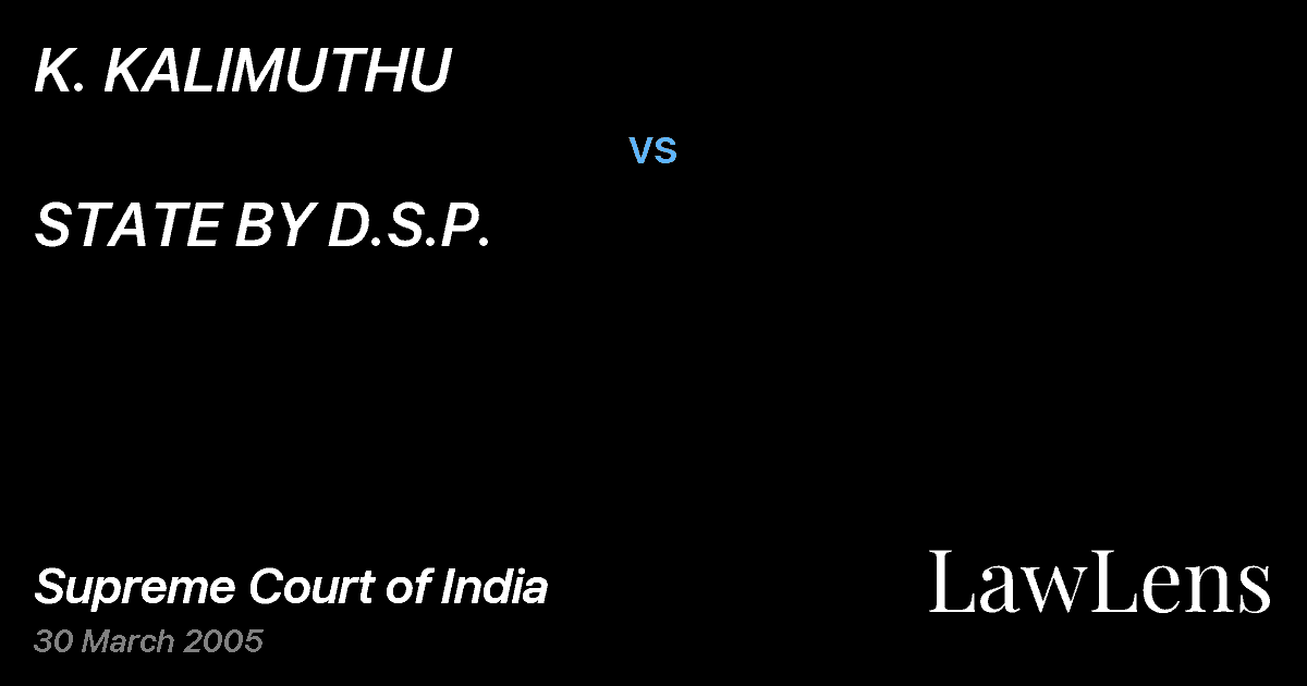 Preview image for K. KALIMUTHU vs. STATE BY D.S.P.