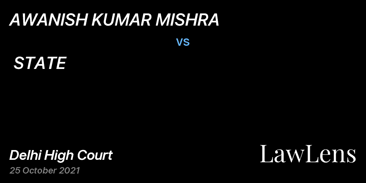 Preview image for AWANISH KUMAR MISHRA  vs.  STATE
