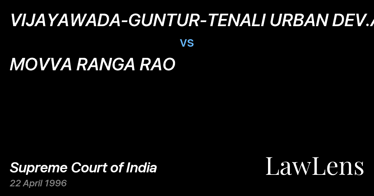 Preview image for VIJAYAWADA-GUNTUR-TENALI URBAN DEV.ATY vs. MOVVA RANGA RAO