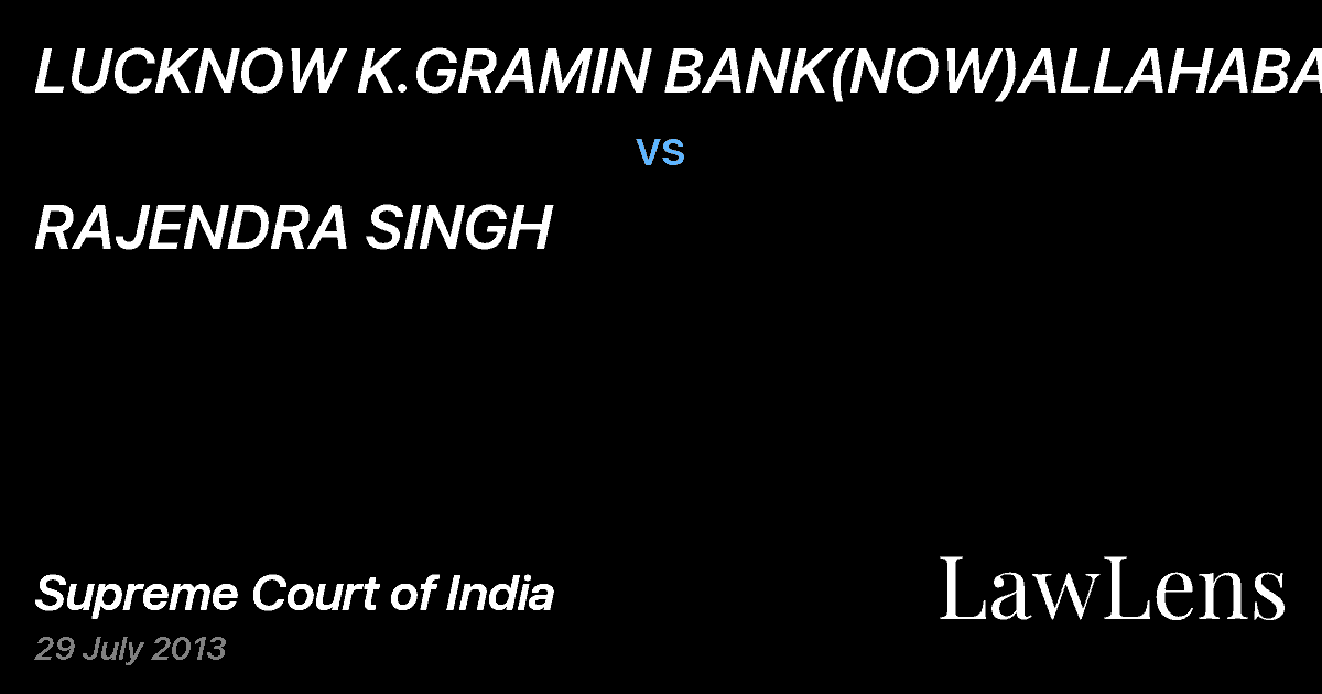 Preview image for LUCKNOW K.GRAMIN BANK(NOW)ALLAHABAD UP vs. RAJENDRA SINGH