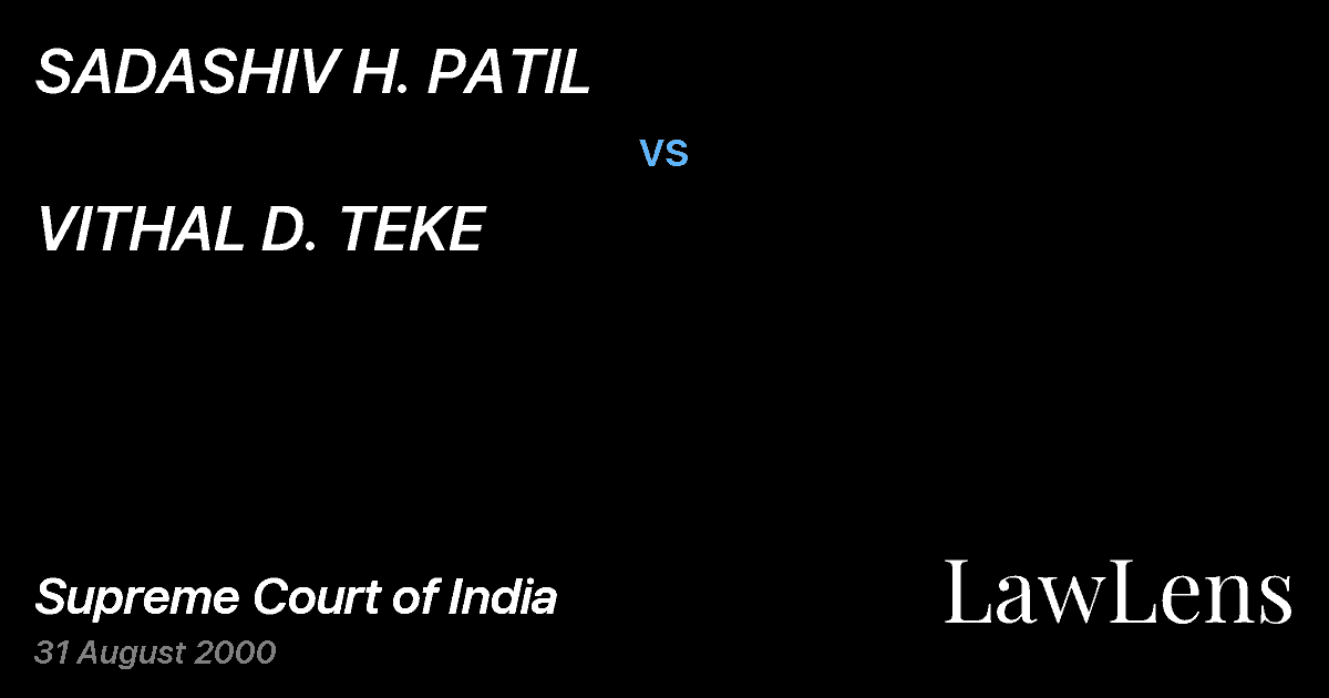 Preview image for SADASHIV H. PATIL vs. VITHAL D. TEKE