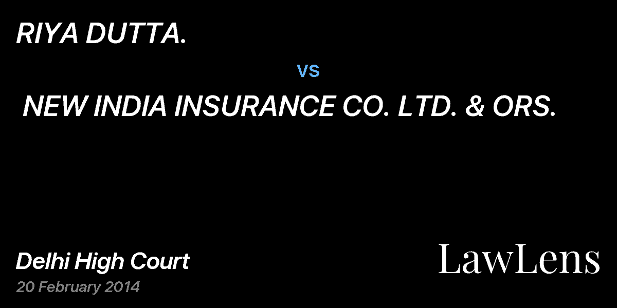 Preview image for RIYA DUTTA.  vs.  NEW INDIA INSURANCE CO. LTD. & ORS.
