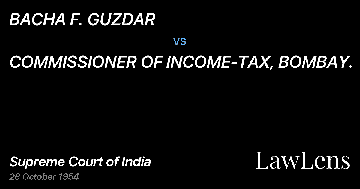 Preview image for BACHA F. GUZDAR vs. COMMISSIONER OF INCOME-TAX, BOMBAY.