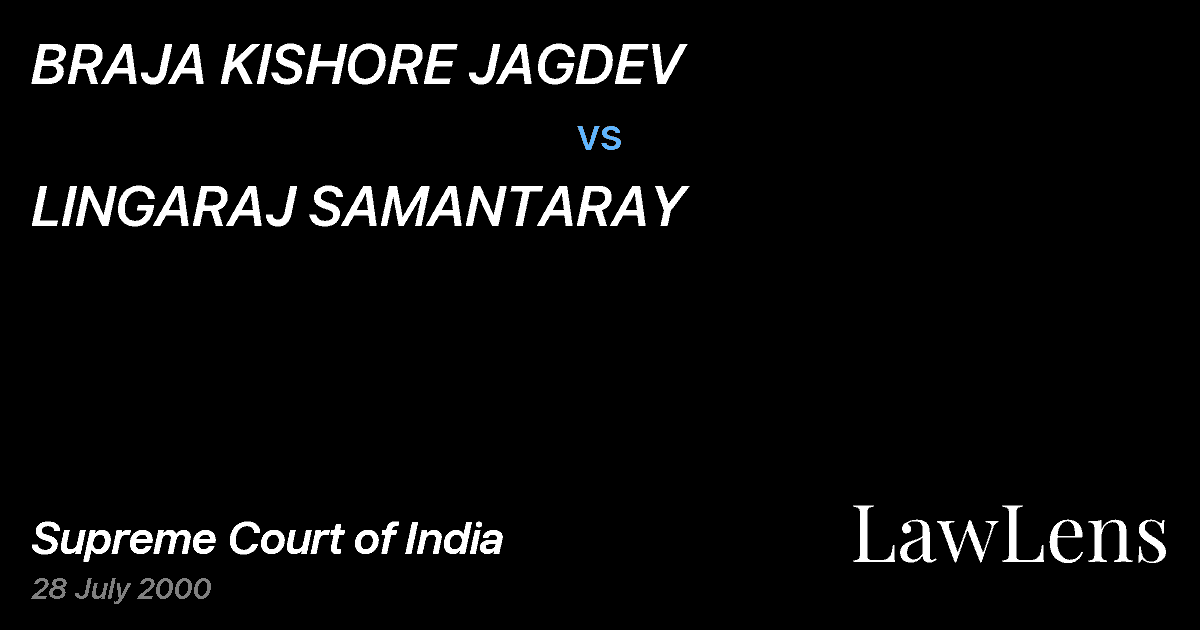 Preview image for BRAJA KISHORE JAGDEV vs. LINGARAJ SAMANTARAY