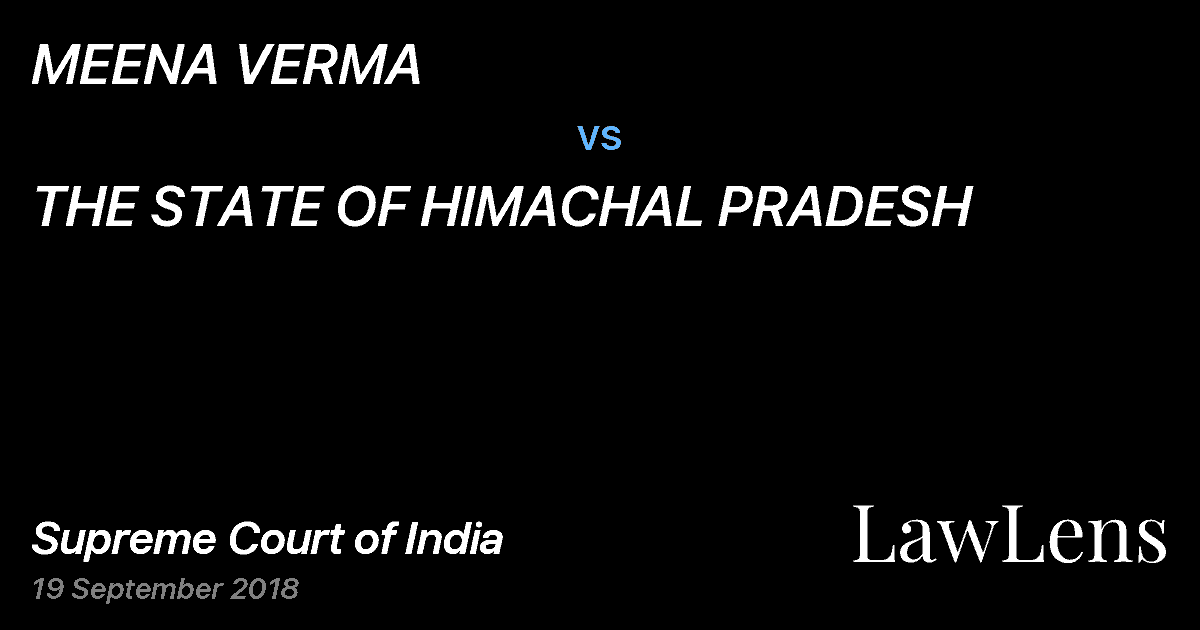 Preview image for MEENA VERMA vs. THE STATE OF HIMACHAL PRADESH