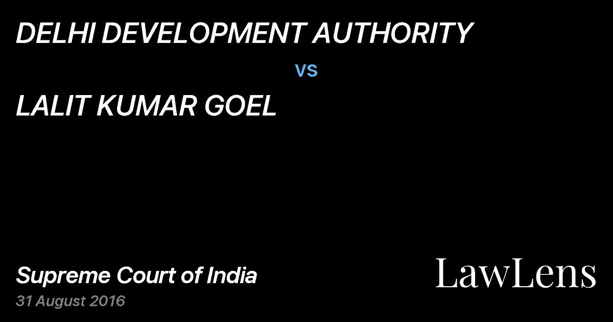 Preview image for DELHI DEVELOPMENT AUTHORITY vs. LALIT KUMAR GOEL