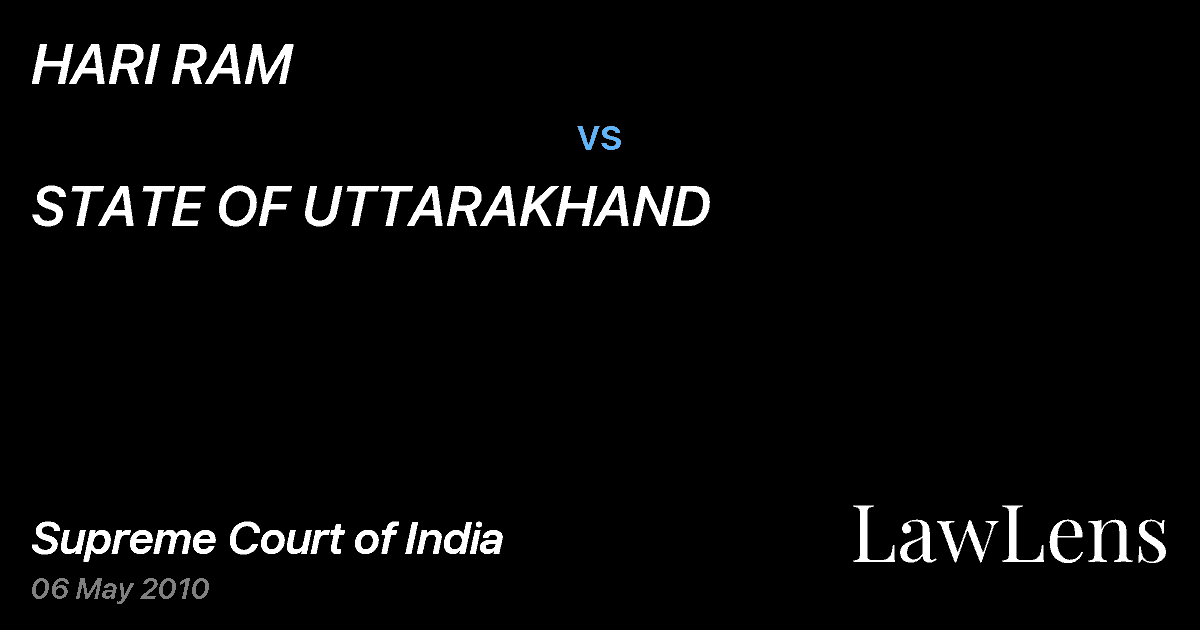Preview image for HARI RAM vs. STATE OF UTTARAKHAND