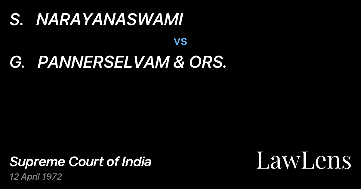 Preview image for S.   NARAYANASWAMI vs. G.   PANNERSELVAM & ORS.