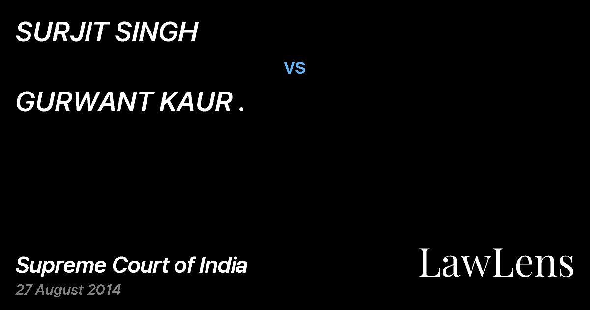 Preview image for SURJIT SINGH vs. GURWANT KAUR .