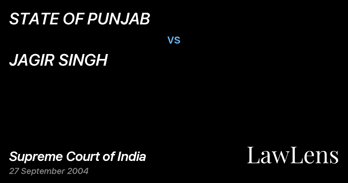 Preview image for STATE OF PUNJAB vs. JAGIR SINGH