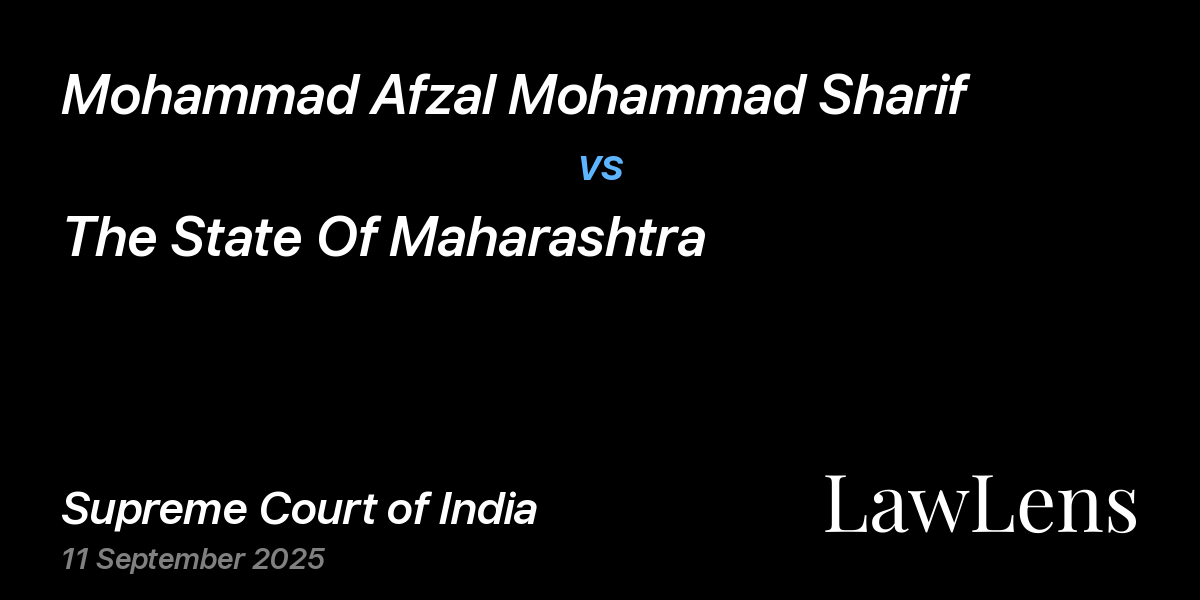 Preview image for Mohammad Afzal Mohammad Sharif vs. The State Of Maharashtra